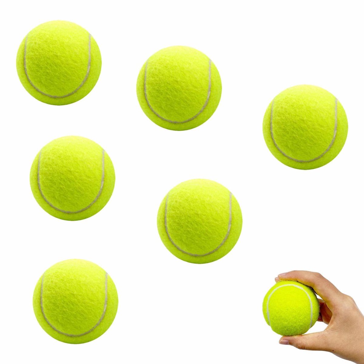 Elzusha - Set van 6 Tennisballen voor Honden en Ballenmachines