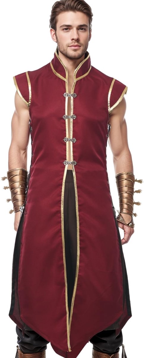 Elzusha - Middeleeuws Viking Vest voor Mannen met Mouwloos Ontwerp