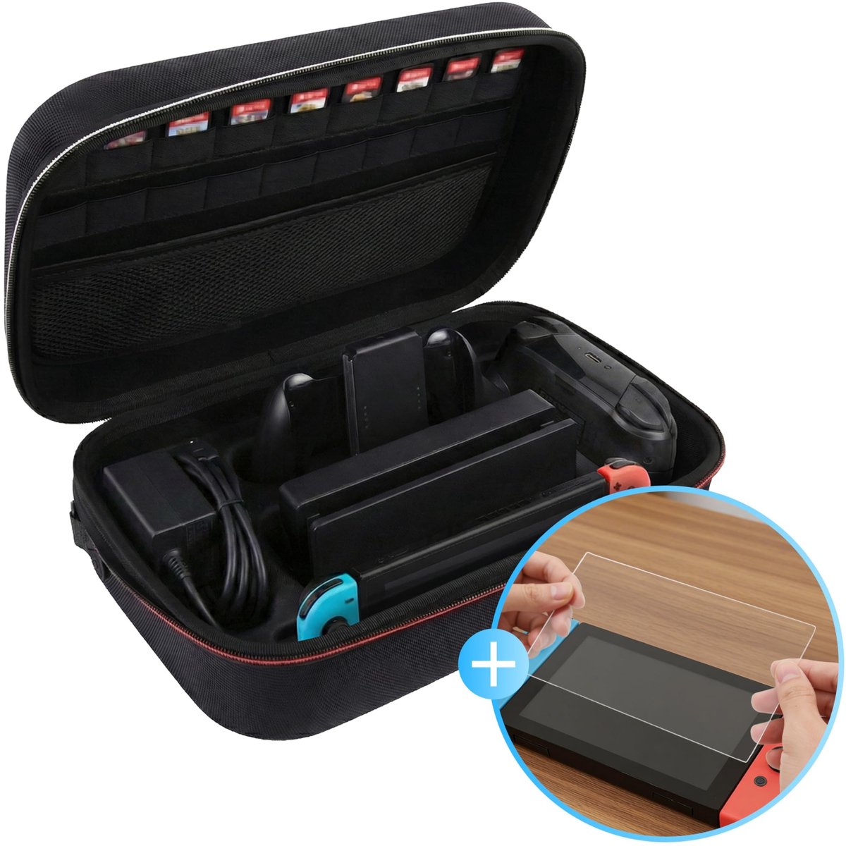 Elzusha - Draagbare Case voor Nintendo Switch OLED met Screenprotector