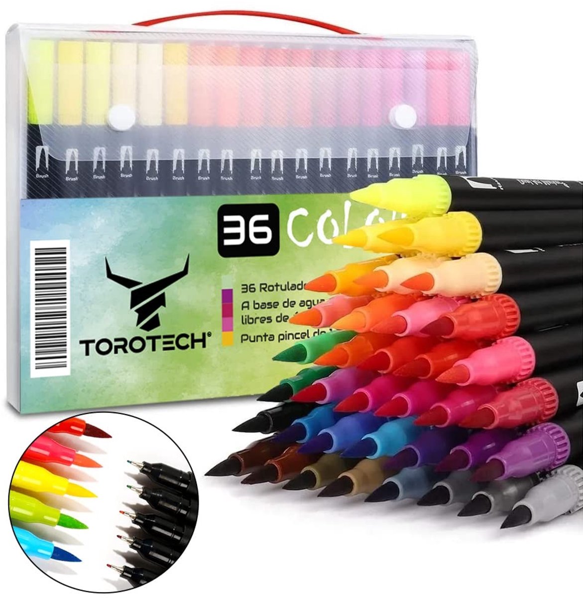 Elzusha - Markers met Dubbele Punt, 36 Kleuren