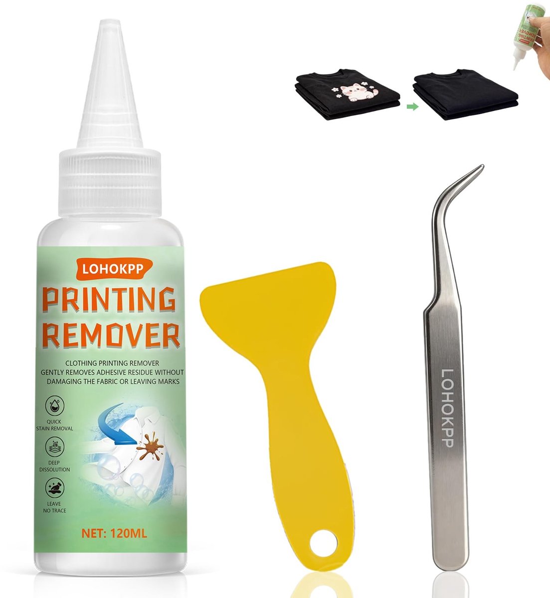 Elzusha - 120ml Textielprintverwijderaar voor Oude Prints