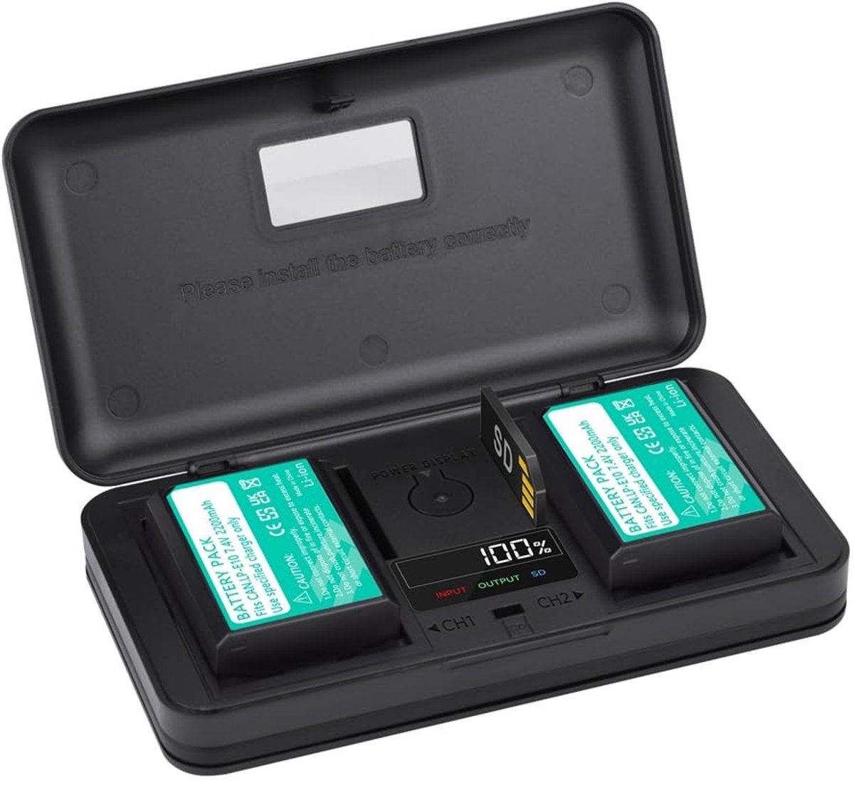 Elzusha - Vervangende LP-E10 Batterij met Dual Oplader voor Canon Camera's