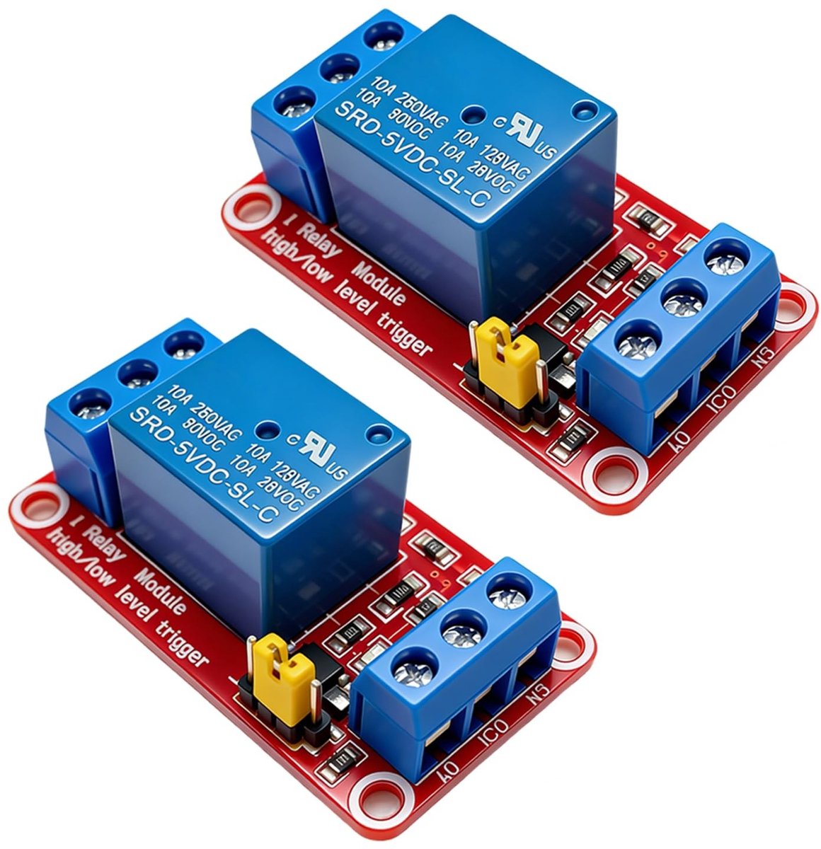 Elzusha - Set van 2 5V 1-kanaals Relaismodules met Optokoppeling