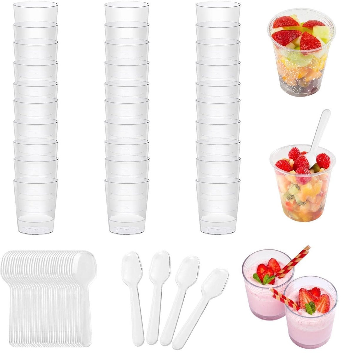 Elzusha - Set van 50 Herbruikbare Snackcups voor Feesten