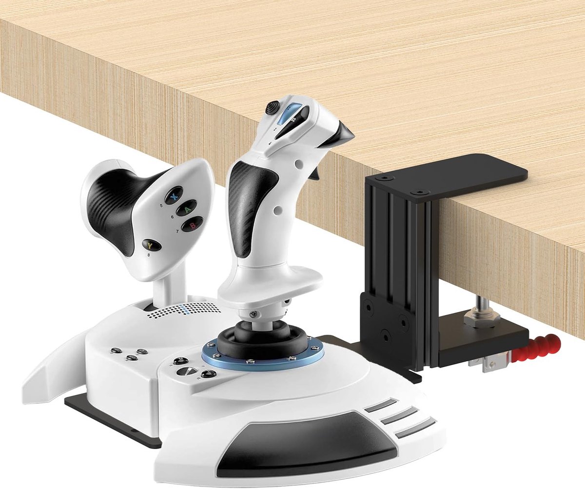Elzusha- Joystick Bureauhouder - Verstelbaar - Compatibel met Thrustmaster Hotas - Geschikt voor Sim Flight Games - Snelspanclip - Diverse tafel diktes - Flightstick