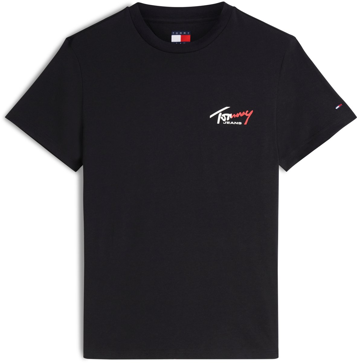 Tommy Jeans T-shirt Tjm Slim Sign Chest Ss Tee Ext Dm0dm22538 Bds Mannen Zwart
