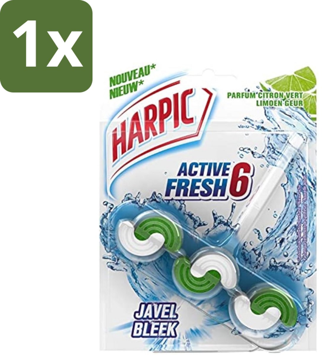 Harpic Active Fresh - Toiletblok - Limoen - Met Bleek - 1 Blok - 1 stuk