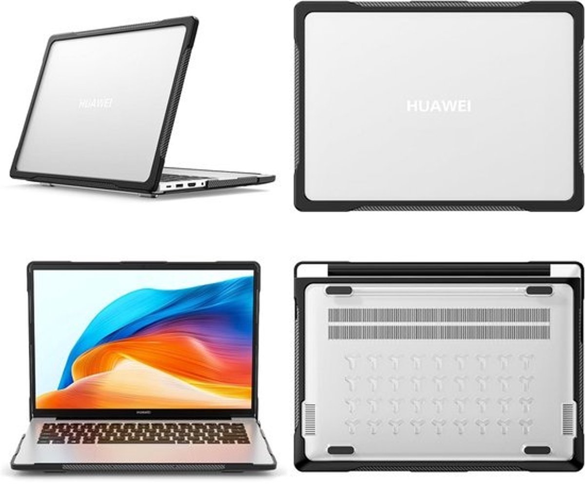 Slank Schokbestendig Hoesje voor 14 Inch Laptop - 360° Bescherming en Koelsysteem