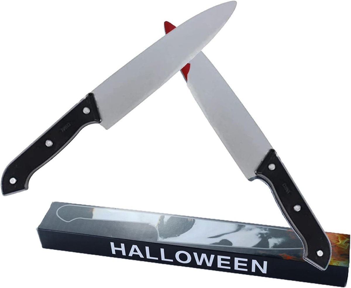 Halloween mes, plastic 2-delige accessoires, 30 cm lang, perfect voor kostuums, themafeesten en carnavalsvieringen