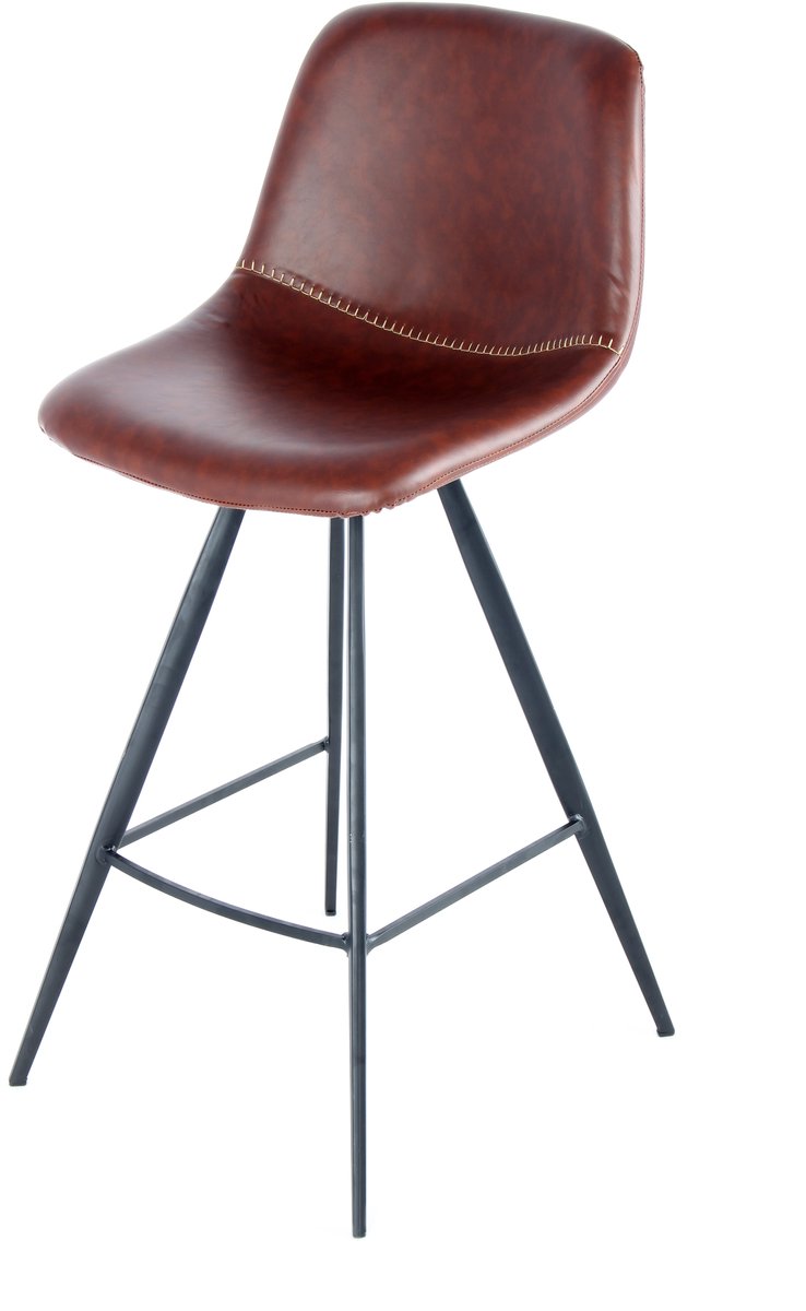 Padiro barkrukken set van 2 - donkerbruin / zwart - polyurethaan - zithoogte 70 cm