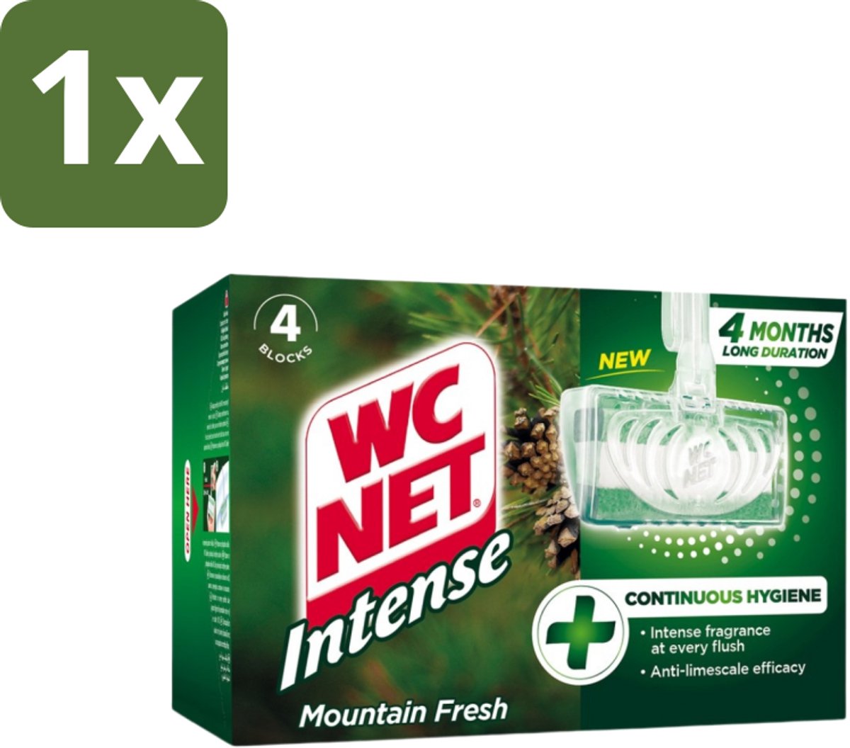 WC Net - Toiletblok - Mountain Fresh - 4 Blokjes - 1 stuk