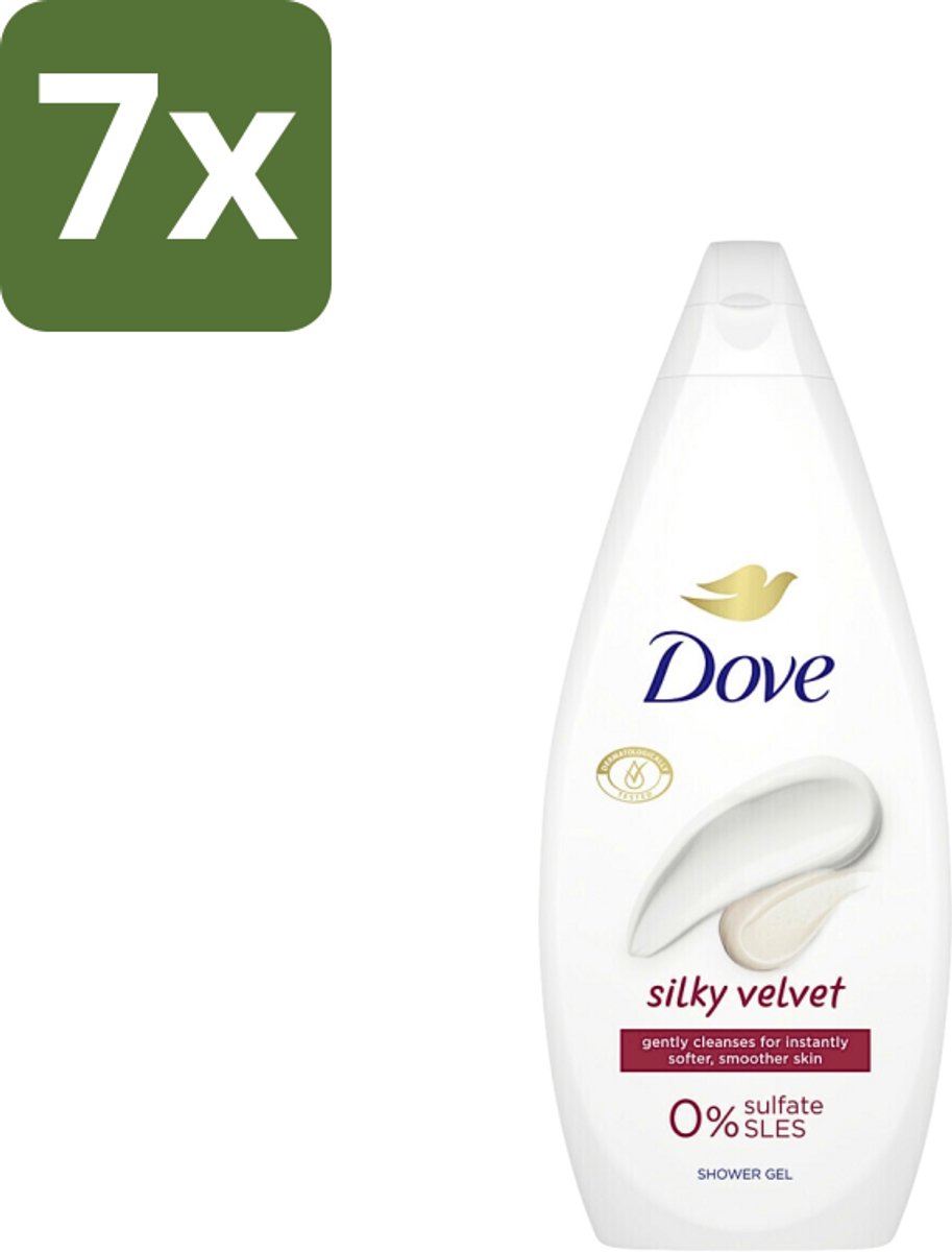 Dove Silky Velvet - Douchegel - Sulfaatvrij - 250 ml - Bulkverpakking - 7 stuks