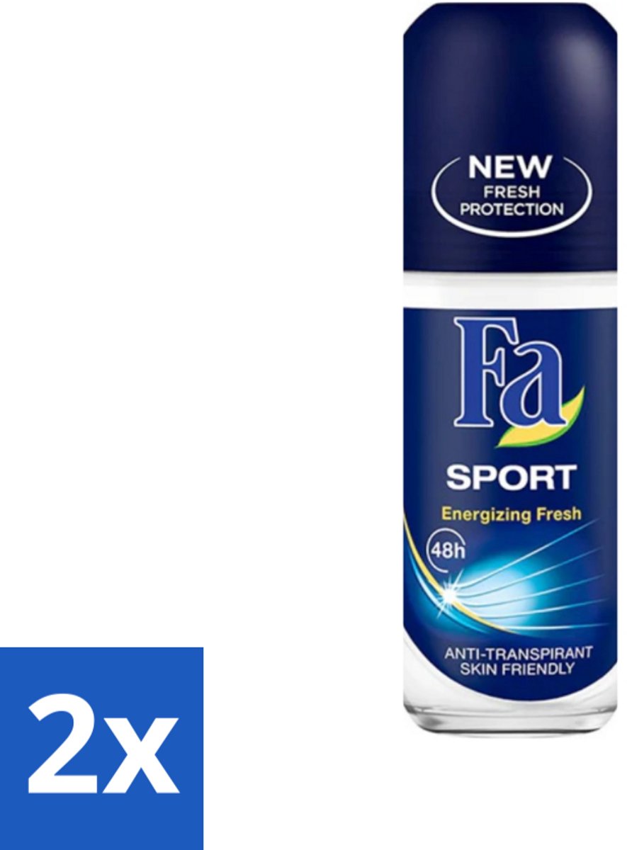 Fa - Sport - Deodorant Roller - Energizing Fresh - 50 ml - Voordeelverpakking - 2 stuks