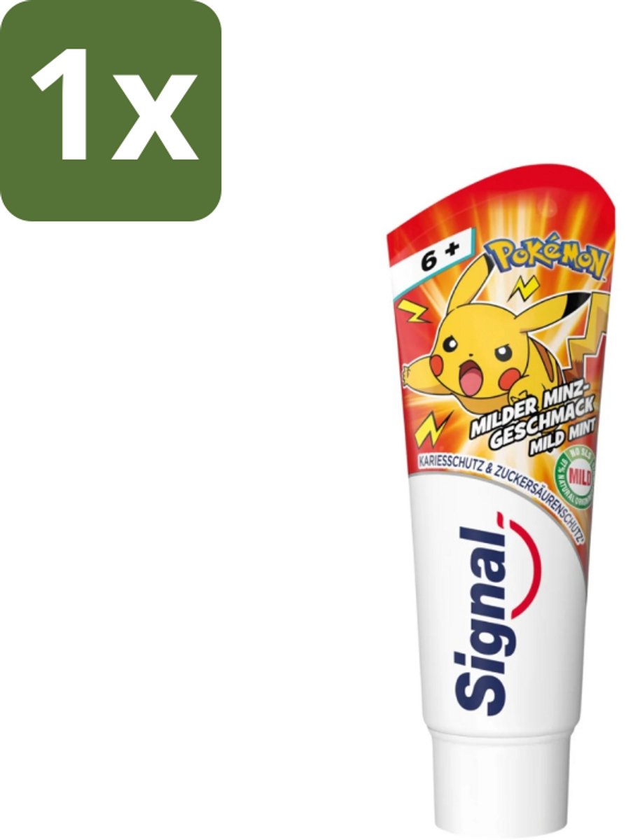 Signal - Pokémon - Tandpasta - Milde Munt Smaak - Anti-Tandsteen - Kinder 6+ Jaar - 75 ml - 1 stuk