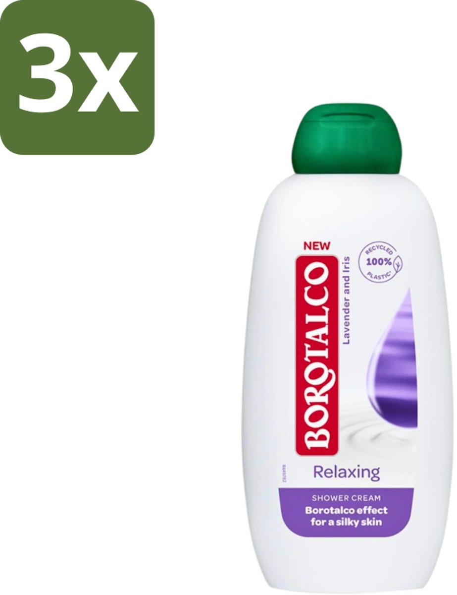 Borotalco - Douchegel - Relaxing - Lavender & Iris - 250 ml - Bulkverpakking - 3 stuks