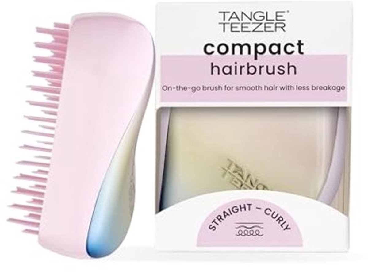 Compacte Haarkam - Parelmoerachtig Chroom voor Perfecte Styling