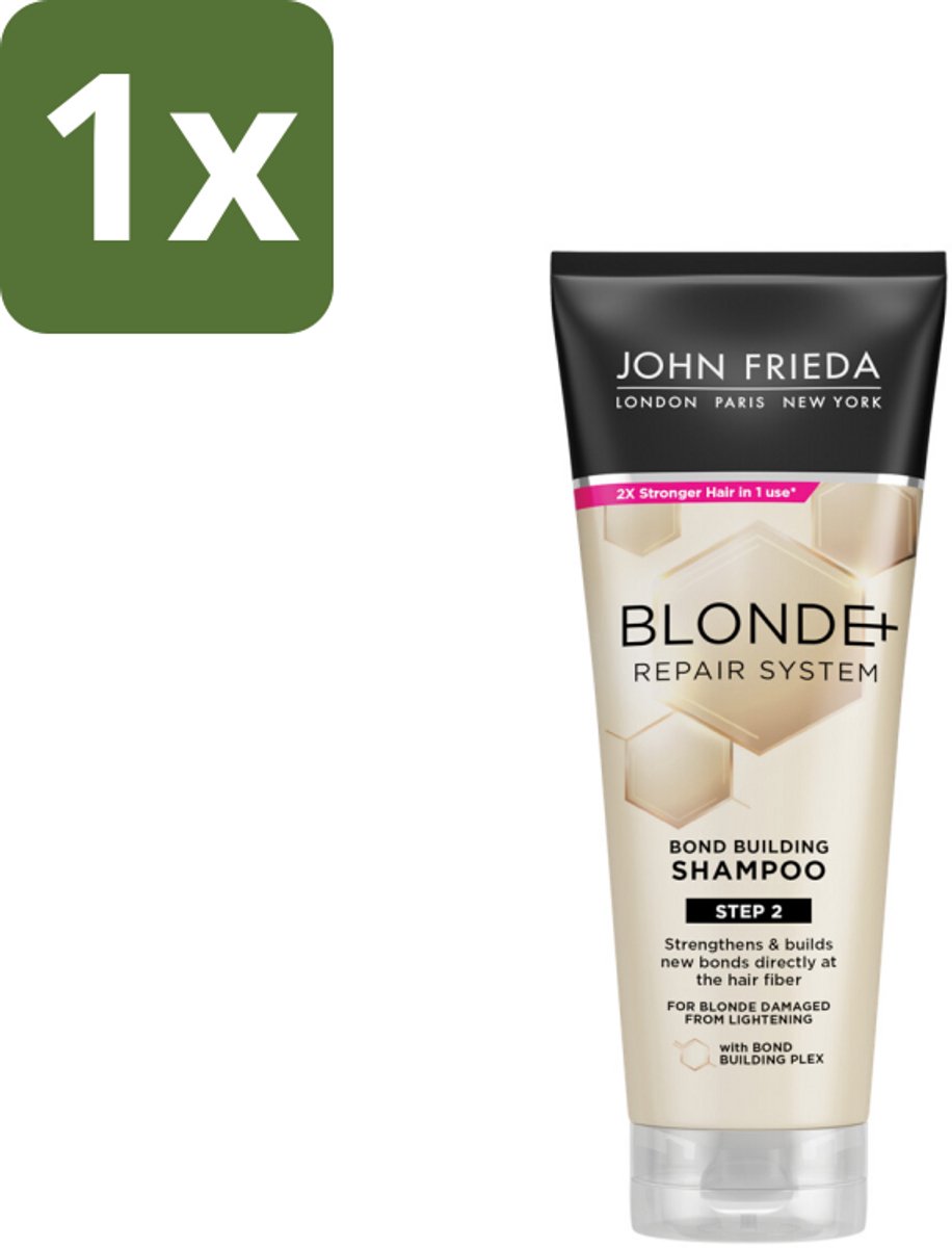 John Frieda – Shampoo – Blonde+ Repair Bond Building – Herstellend – 250 ml - 1 stuk