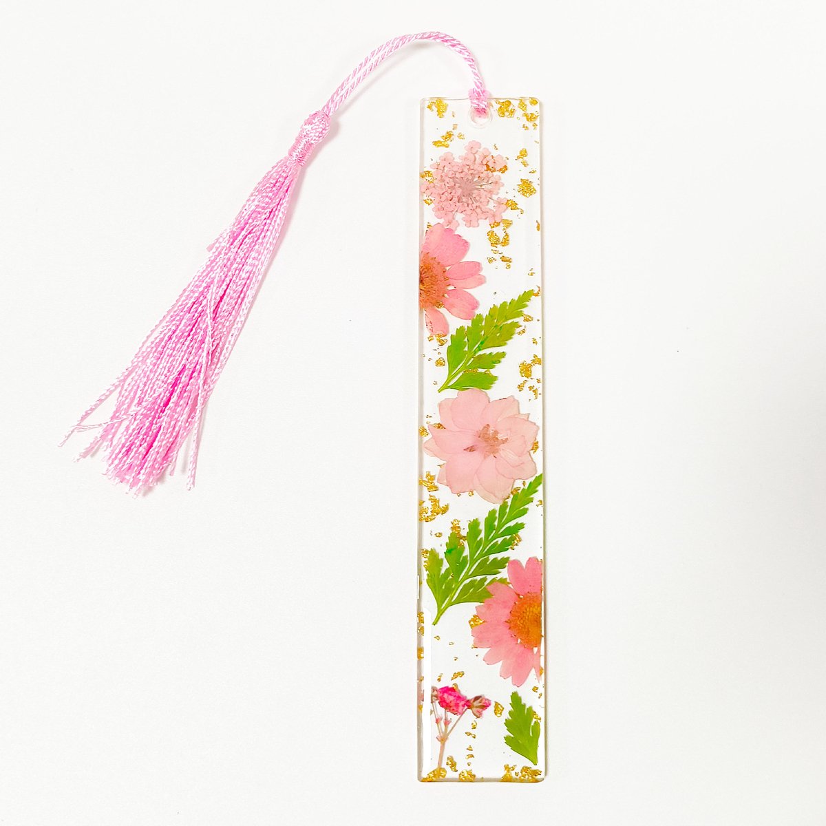 Set van 5 Transparante Acryl Boekenleggers met Echte Gedroogde Bloemen en Kwastje, 14 x 2,5 cm met 0,3 cm Dikte, Handgemaakte Duurzame Leestool voor Boekenliefhebbers, Studenten en Lezers -20