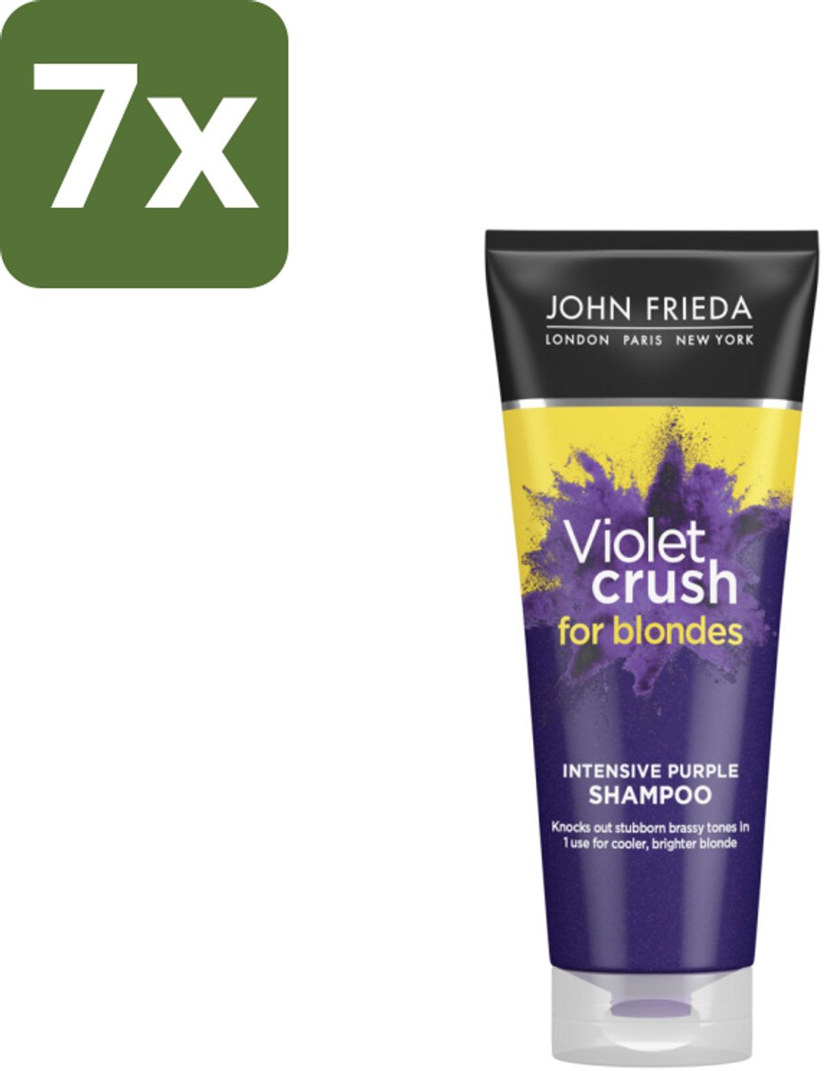 John Frieda – Shampoo – Sheer Blonde Violet Crush Intensive Purple – Tegen gele ondertonen – 250 ml - Bulkverpakking - 7 stuks