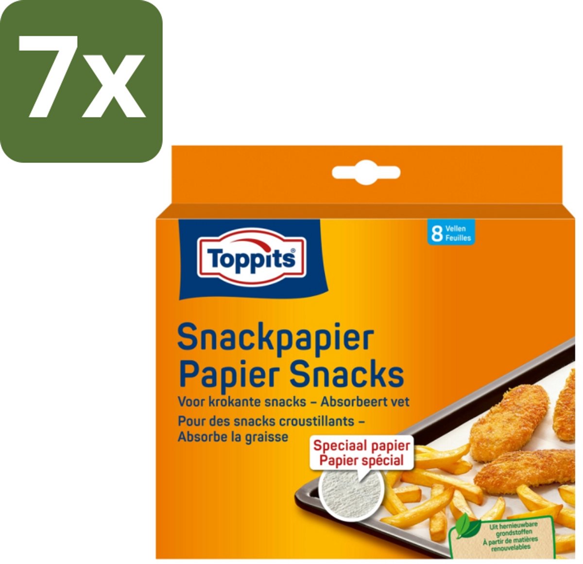 Toppits – Snackpapiervellen – 8 Zakjes - Bulkverpakking - 7 stuks