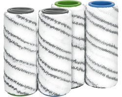 Vier grijze rollers, vervangingsonderdelen Geschikt voor de Kärcher FC3, FC3D, FC5 en FC7 vloerreinigers.