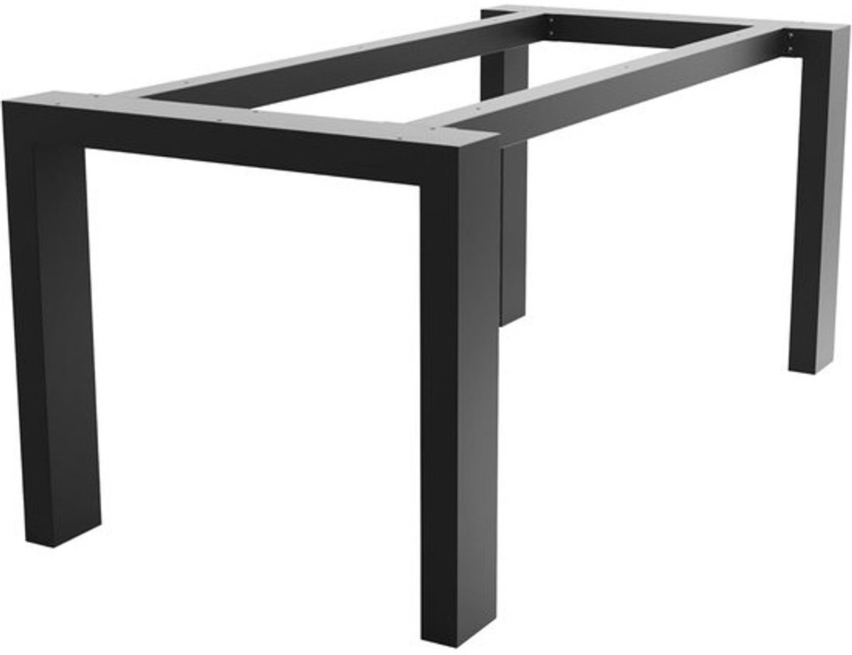 Stabiele Metalen Tafelpoten - Zwart Tafelonderstel voor Eettafel en Bureau - Trapeziumvorm - 180 x 80 x 72 cm