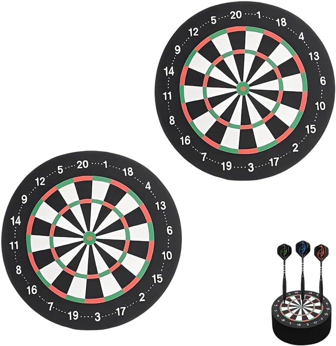 Dartbord set van 2 met darthouder, mini-dartbord en zachte stalen dartpijlen voor professioneel gebruik en plezier
