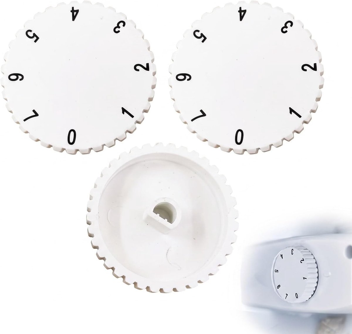 Set van 3 universele thermostaatknoppen voor koelkast en vriezer, temperatuurregeling, vervangingsonderdeel voor 6 mm x 8 mm as
