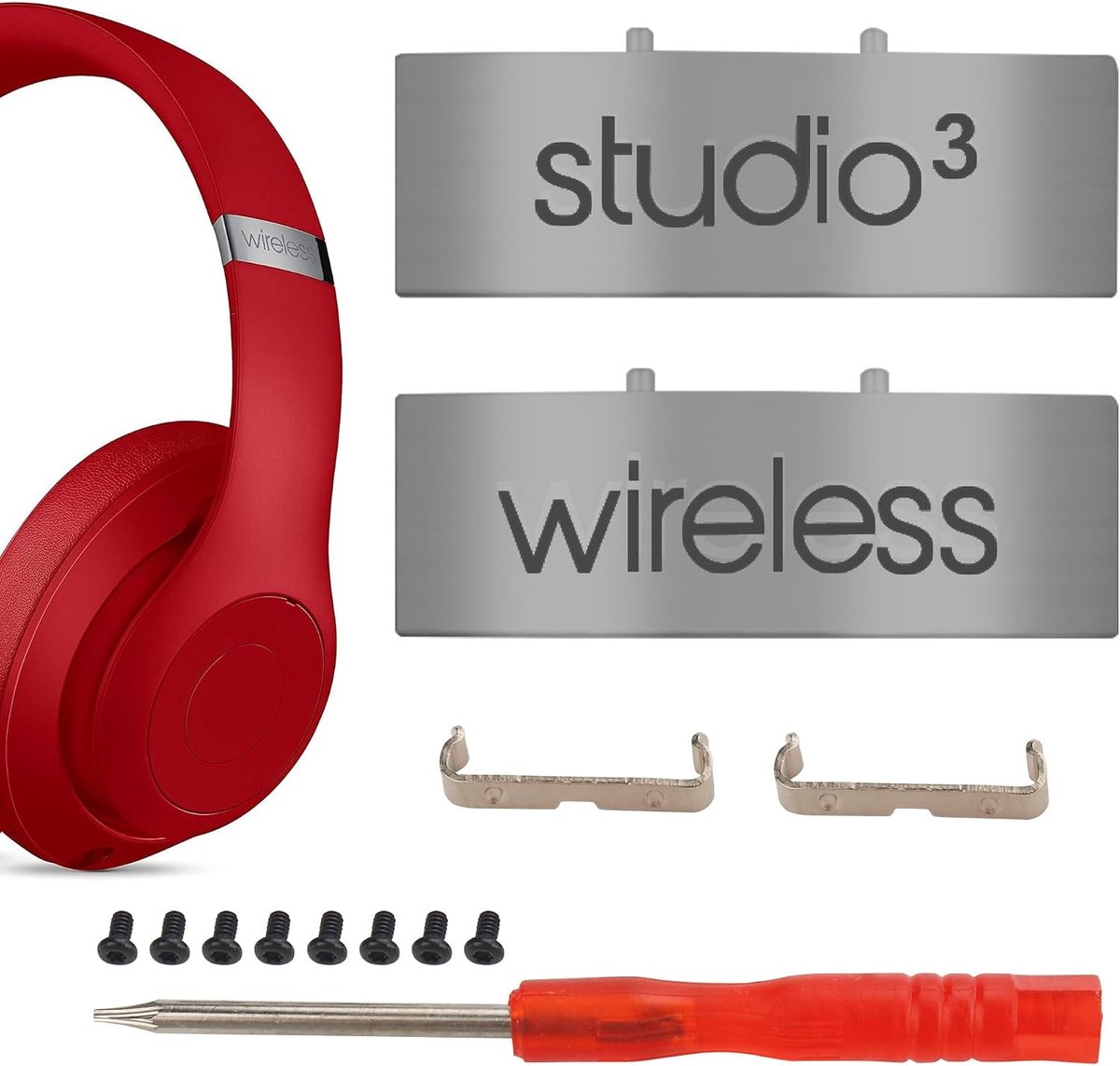 Hinge Headband Connector Vervangingsonderdelen voor Beats Studio 3.0 Draadloze Hoofdtelefoon - Metalen Klapverbinder en Clip Cover Pin