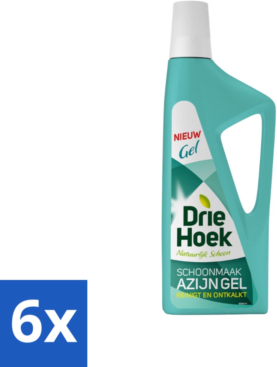 6 x Driehoek – Azijngel – 725 ml - Ontkalken - Kalkaanslag - Sanitair Reinigen - Badkamer Reinigen - Keuken Reinigen