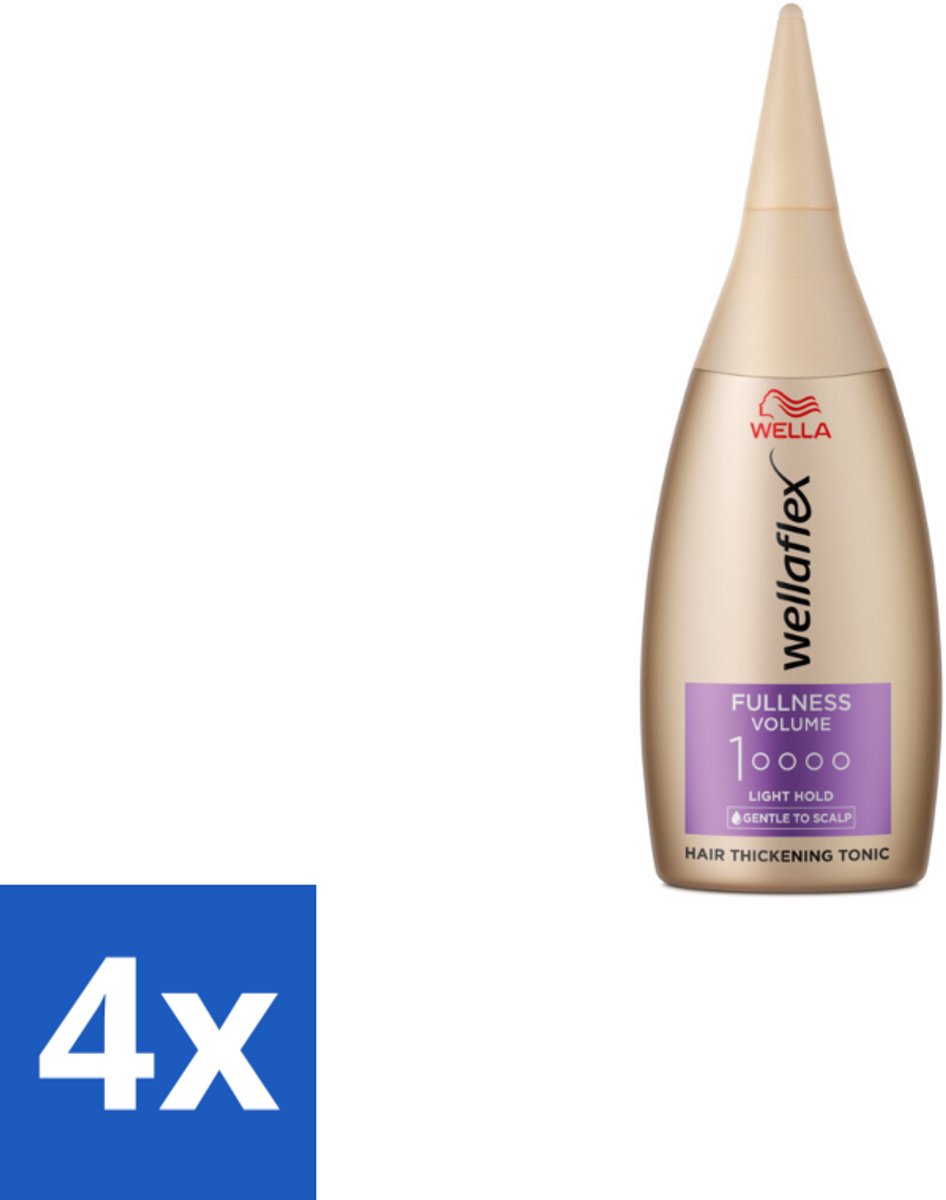 4 x Wella – Flex Fullness Volume – Haar Tonic – 100 ml - Haarverdikking - Volume - Lift - UV Bescherming - Vegan Haarverzorging