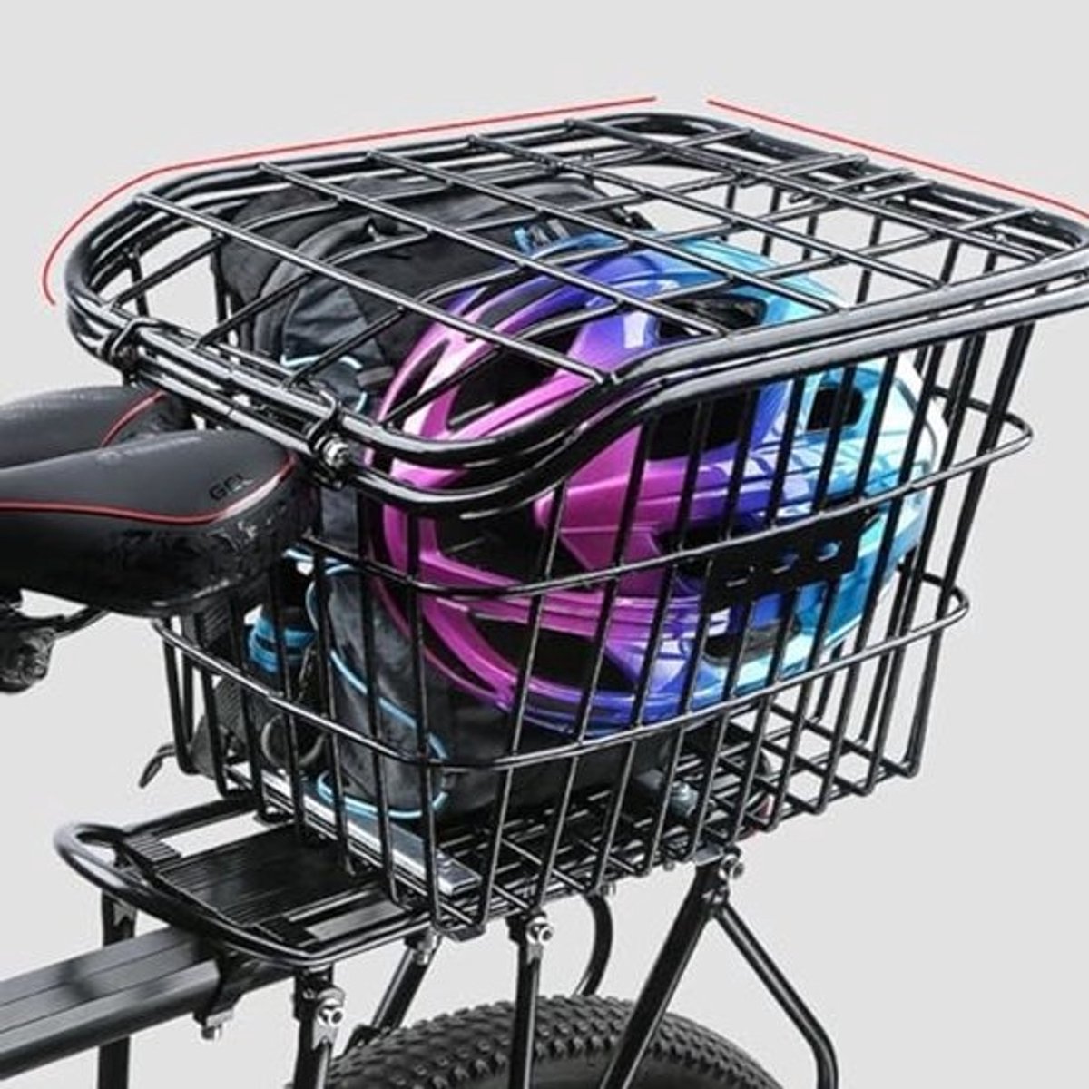 Grote metalen fietsmand achter | Fietsmand met hoge capaciteit | Duurzaam achterrek voor fietsen