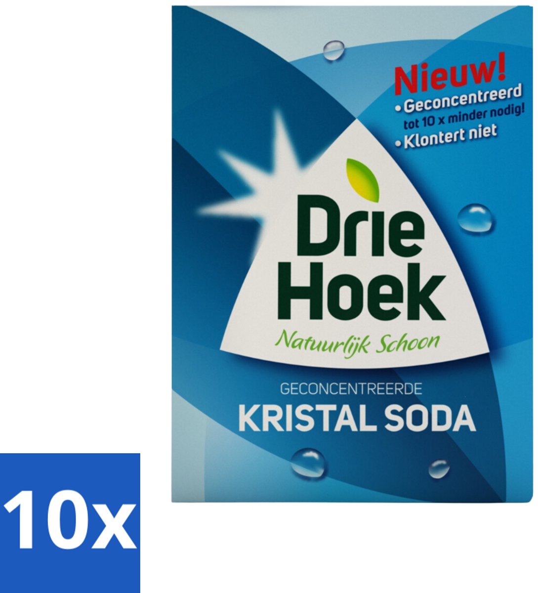 10 x Driehoek – Kristal Soda – 600 gr - Kristal Soda - Schoonmaakmiddel - Geconcentreerde Soda - Hardnekkig Vuil - Reinigingsmiddel