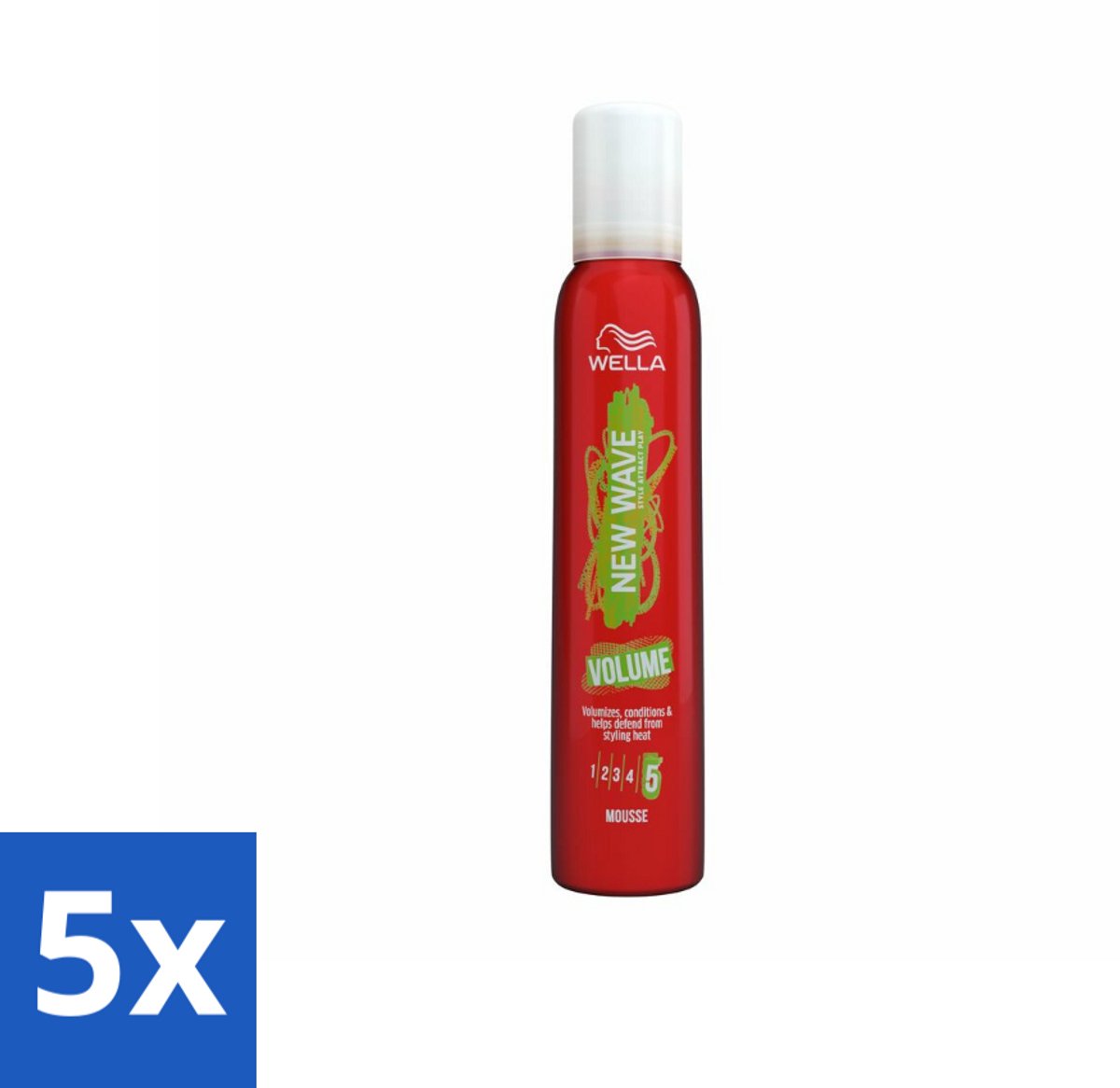 5 x Wella – New Wave Boost – Volumemousse – 200 ml - Haarmousse - Volume Mousse - Boost It Volume - Haartype - Haarschade