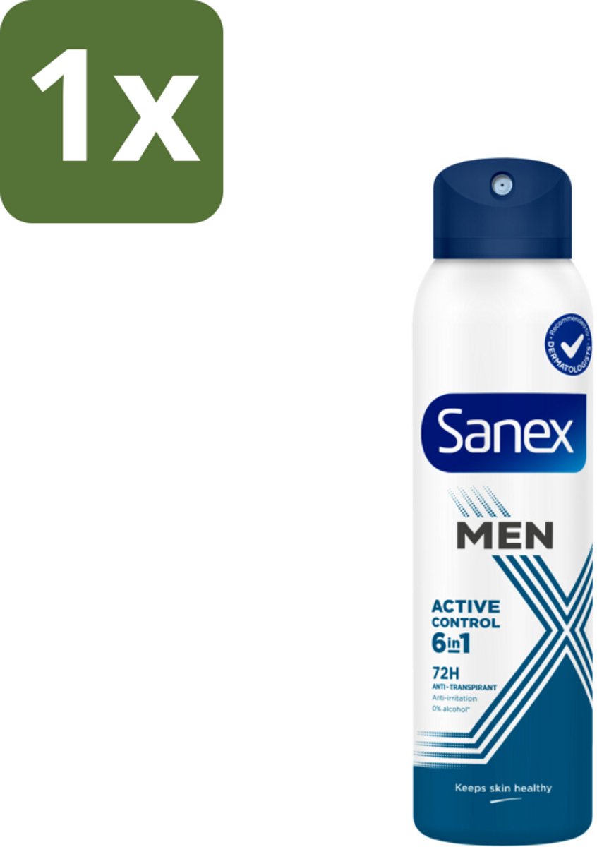 1 x Sanex – Deodorant Spray – Men 72H Active Control – 200 ml - Kabel - Kabels - Kabelsysteem - Kabelsysteem