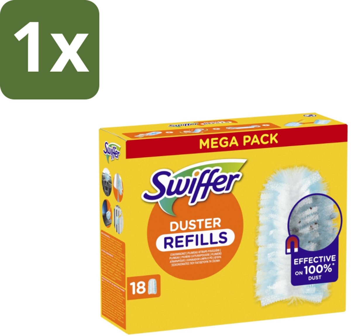 1 x Swiffer - Duster – Voor Stofwisser – 18 navullingen - Stofwisser Navullingen - Stofwisser - Stofwisser Voor Huis - Stofwisser Voor Meubels - Stofwisser Voor Radiatoren