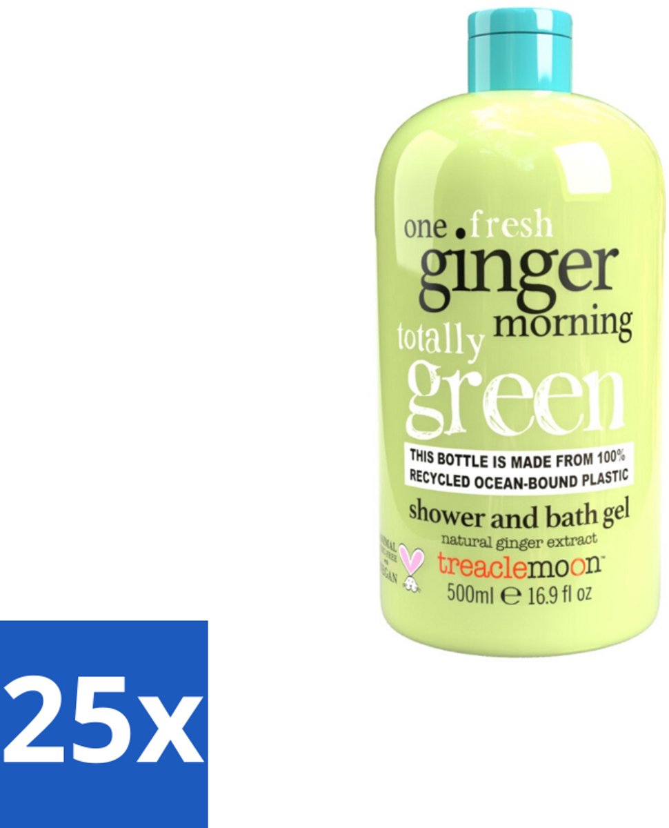 25 x Treaclemoon – Douchegel – One Ginger Morning – 500 ml - Douchegel Gember - Energieboost - Verfrissend - Hydraterend - Mild Voor De Huid