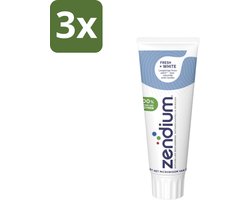 3 x Zendium - Tandpasta - Fresh+ White - 75 ml - Zendium Tandpasta - Fresh+ White - Tandpasta Witte Tanden - Tandpasta Met Fluoride - Tandpasta Voor Volwassenen