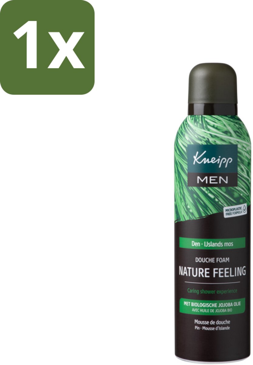 1 x Kneipp – Men Nature Feeling – Douche Foam – Frisse Dennengeur – 200 ml - Douche Foam - Scheerschuim - Frisse Den - Natuurlijke Ingrediënten - Hydraterend Schuim