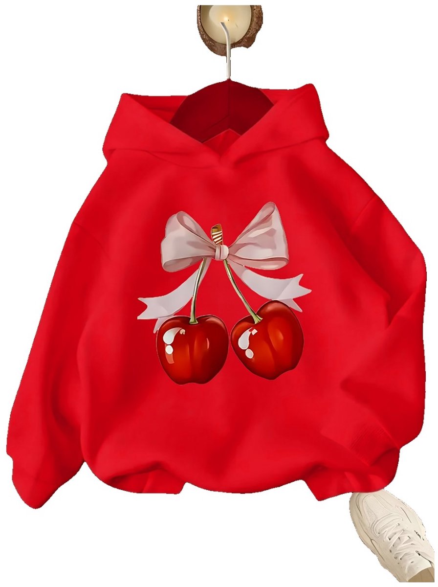 Currero Hoodie Meisjes Warme Hoodie Met Capuchon Comfortabele Sweater Meisje Casual Trui Pullover Meisjestrui 7-8 Jaar Rood
