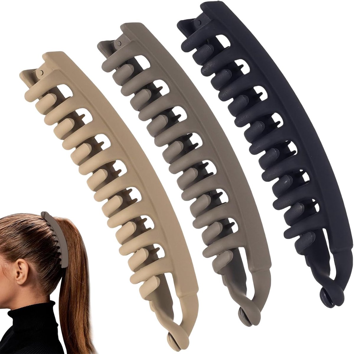 Banaan Haarspeld Set 3 Stuks - Grote Haarclip voor Dik Haar - Feestelijke Haaraccessoires voor Halloween en Kerst - Herbruikbare Haarklem voor Vrouwen en Meisjes