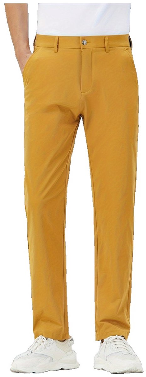 Currero Comfortabel Golfbroek Heren Golfkleding Nette Pantalon Mannen Broek Outfit Chino Oranje