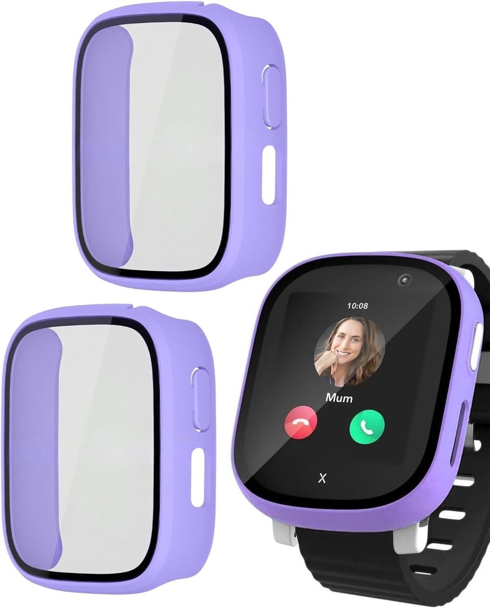 Volledige Bescherming voor Kinderen met HD Gehard Glas Screen Protector en Ultra-Dunne, Krasbestendige Hoes in Lichtpaars