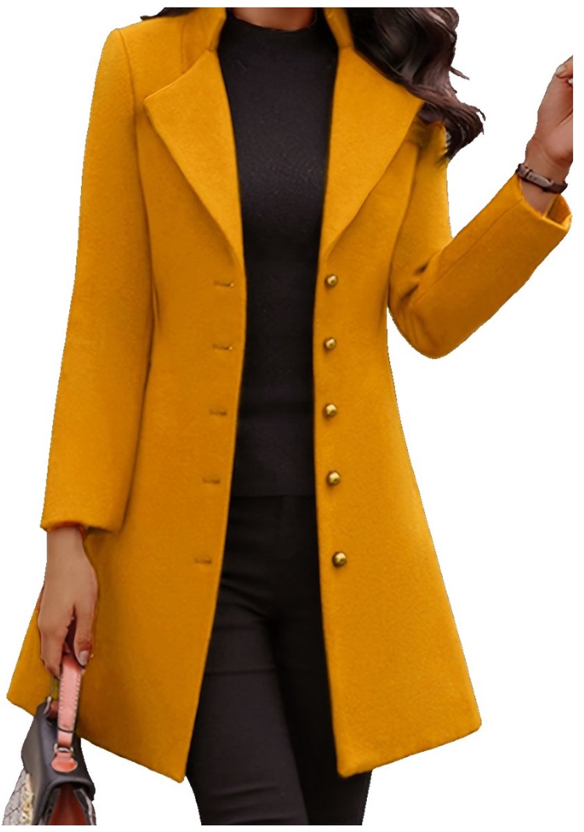 Currero Mantel Dames Tussenmantel Winter Jas Mantelpakje Trenchcoat Overjas Overcoat Winterjas Oranje