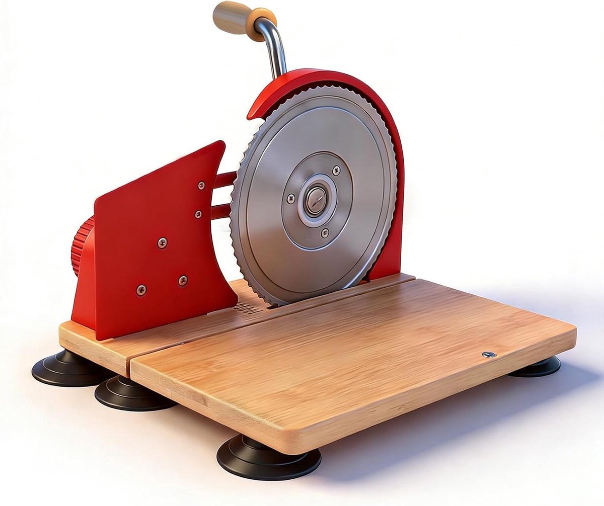 Broodsnijmachine - Broodsnijder - Uniform Snijden - Verstelbare Dikte - 25 x 28 x 19 cm - Rood