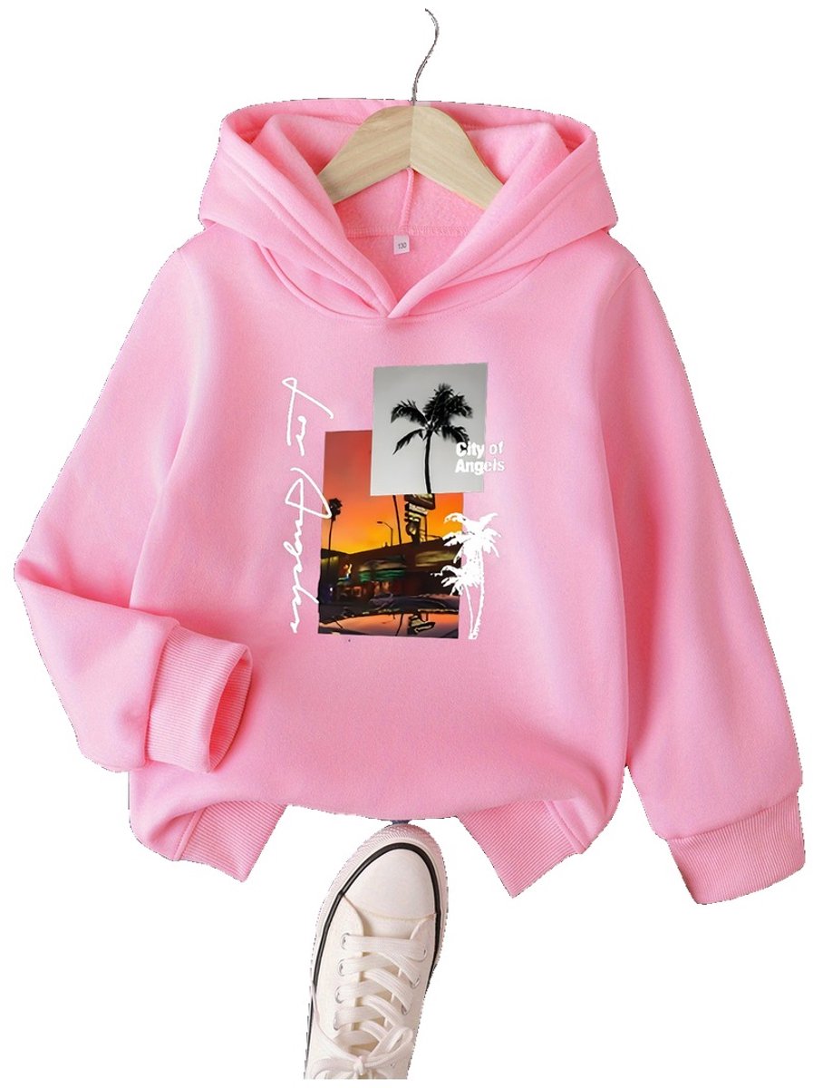 Currero Hoodie Jongens Warme Hoodie Met Capuchon Comfortabele Sweater Casual Trui Pullover Jongenstrui 5-6 Jaar Rode Roos