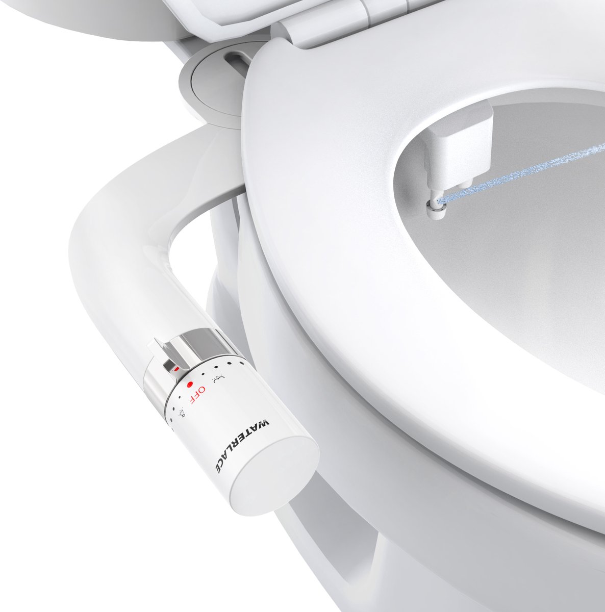 Auralum Max Luxe bidet douche set - 2-in-1 bil- en vrouwenreiniging - 2 sproeikoppen - met automatische terugtrekking - Instelbare Waterdruk - Niet-elektrisch – past op de meeste toiletten - Eenvoudig te Installeren - Wit&Chroom
