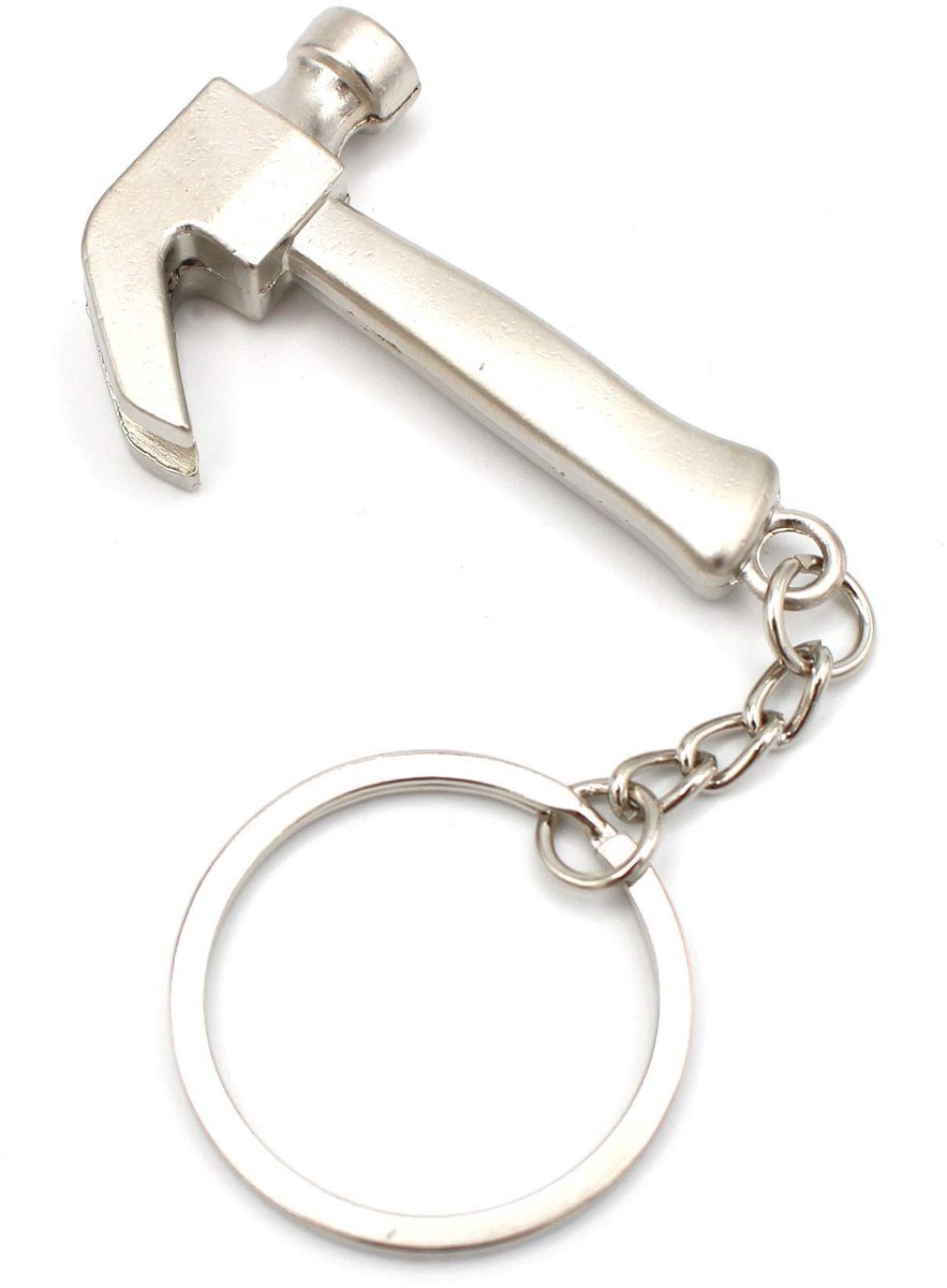 Solidchoice - Miniatuur Sleutelhanger Hamer van Metaal - Uniek Cadeau