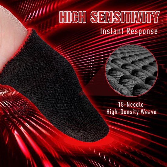 Solidchoice - 10 Paar Gaming Vingersleeves van Carbon Fiber voor Touchscreen Apparaten van Solidchoice — afbeelding 4