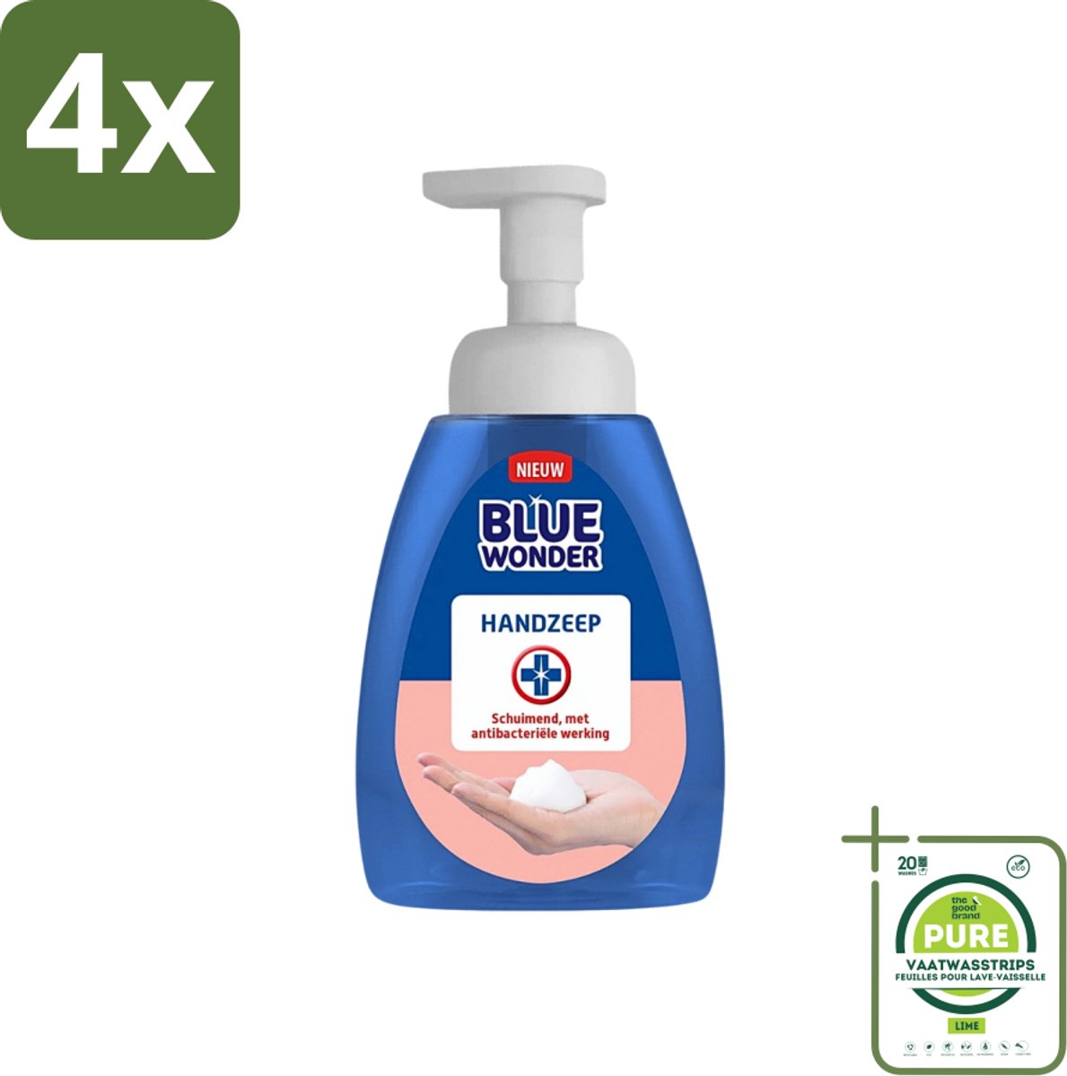 Blue Wonder - Handzeep - Hygiënisch & Verzorgend - 225 ml - Voordeelverpakking - 4 stuks - Hygiëne - Handzeep
